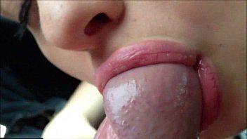 Closeup sensual blowjob
