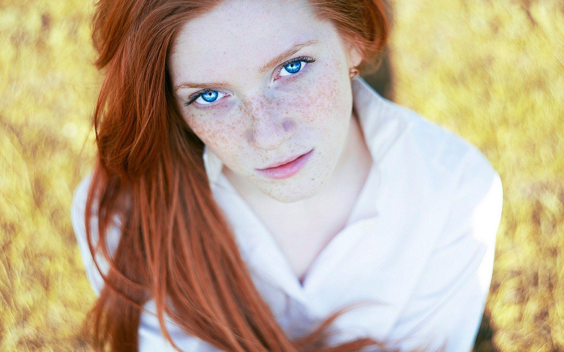 Young freckled redhead