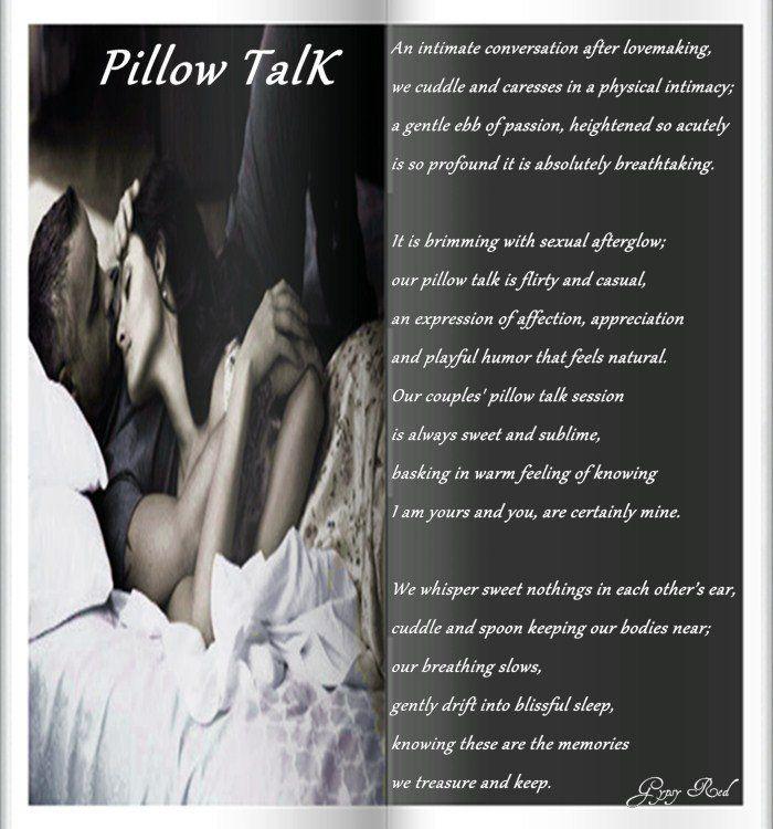 Porky reccomend Erotic pillow talk