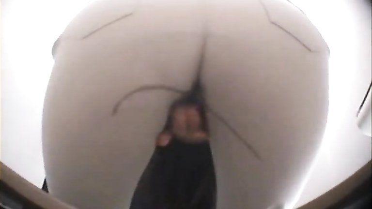Toilet desperation peeing her pants