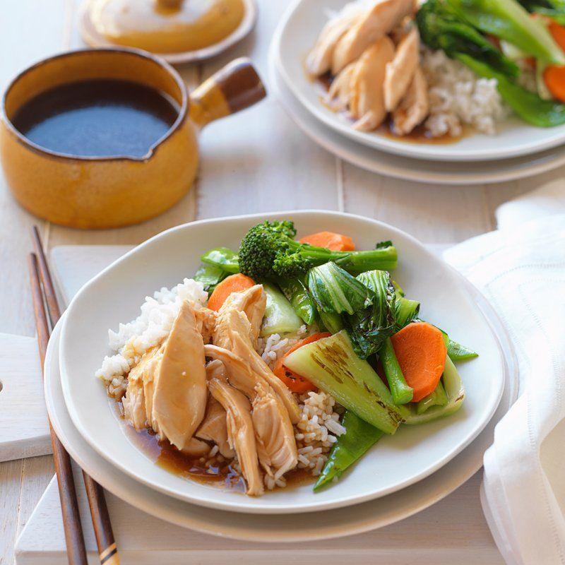Asian style poached chicken