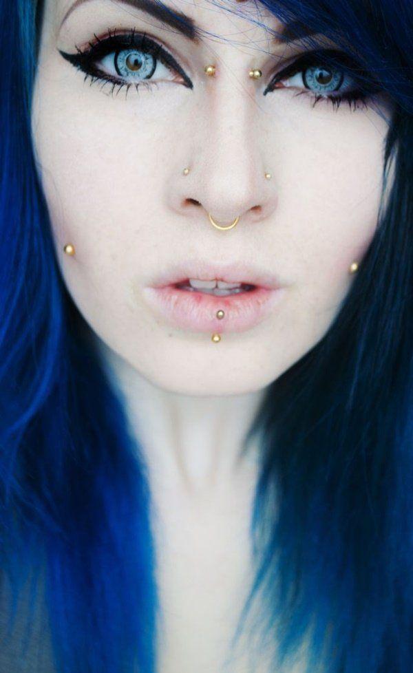 Girl facial piercings