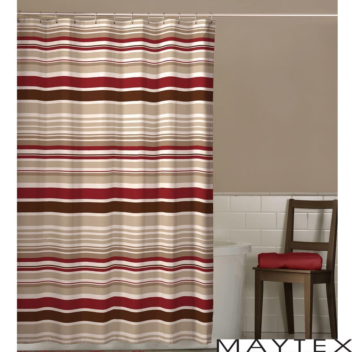 Tart reccomend Red striped shower curtain
