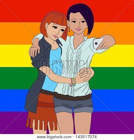 best of Lesbian Girls embrace in