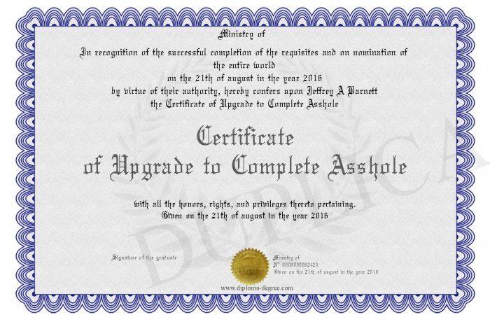 best of To asshole Certificate up grade
