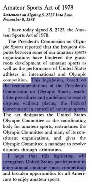 Clinic reccomend The amateur sports act 0f 1978