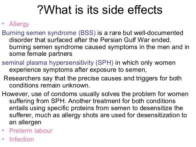 Allergy to sperm symptoms