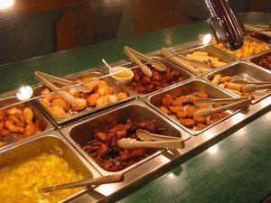Asian buffet food sea