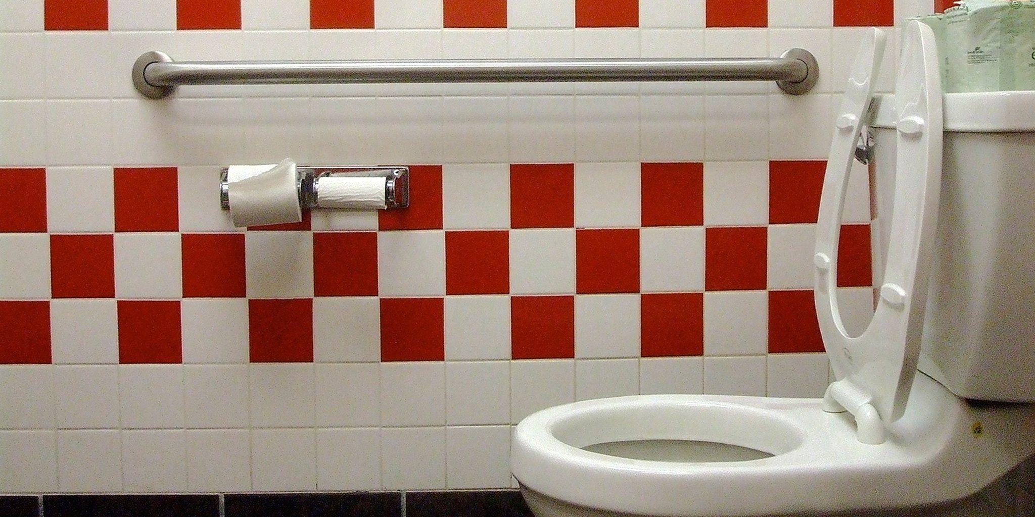 Bathroom peeing potty toilet trash