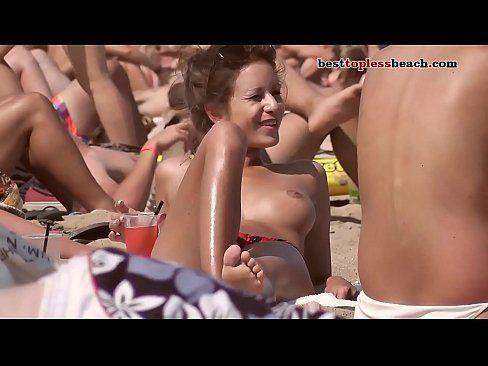 Dazzling tits Topless on the Beach. Big Tits porno