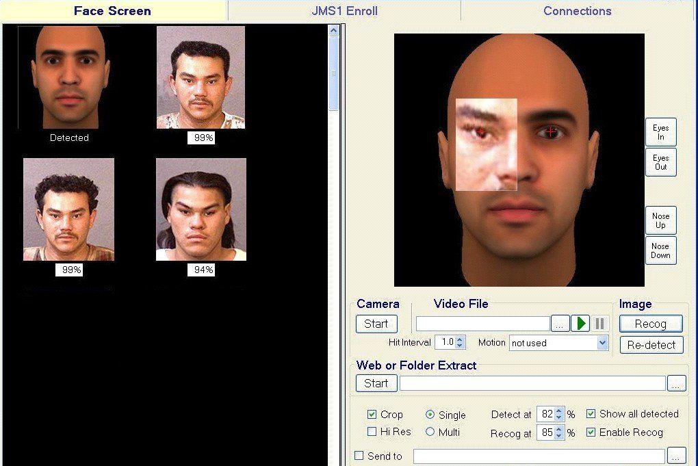 Facial recognition web search