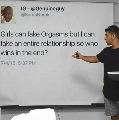 Girl has fake orgasm